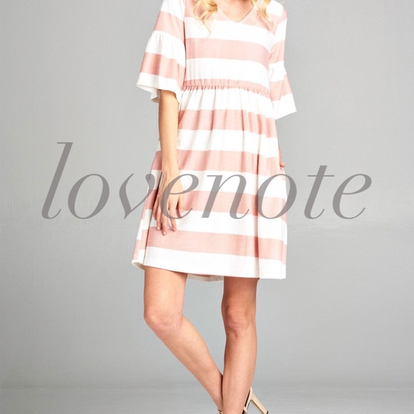 LAST! French Terry Casual Dress Ruffle Sleeve - Picture 3 of 5